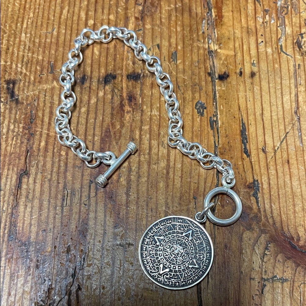 CII Mexico Sterling Silver 925 Aztec Mayan Calendar Bracelet
